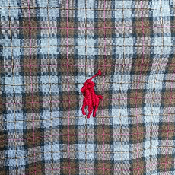 Ralph Lauren Blue and Brown Casual Button Down Shirt Men’s Size L - Picture 4 of 13